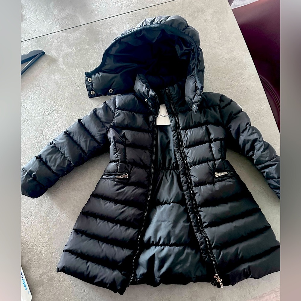 Moncler kids long coat, perfect for the cold weather
